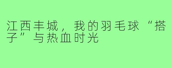 江西丰城，我的羽毛球“搭子”与热血时光