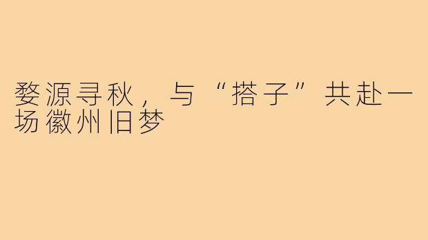 婺源寻秋，与“搭子”共赴一场徽州旧梦
