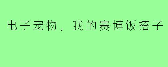 电子宠物，我的赛博饭搭子