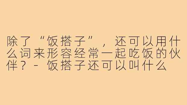 除了“饭搭子”，还可以用什么词来形容经常一起吃饭的伙伴？-饭搭子还可以叫什么