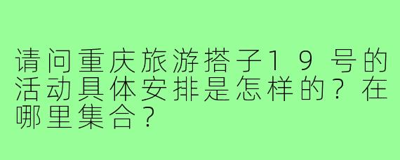 请问重庆旅游搭子19号的活动具体安排是怎样的？在哪里集合？