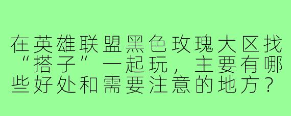 在英雄联盟黑色玫瑰大区找“搭子”一起玩，主要有哪些好处和需要注意的地方？