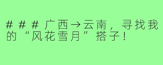 ###广西→云南，寻找我的“风花雪月”搭子！