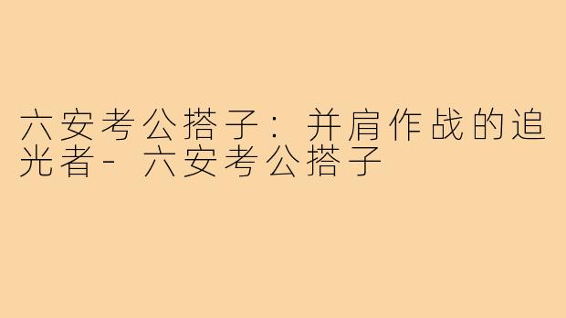 六安考公搭子：并肩作战的追光者-六安考公搭子