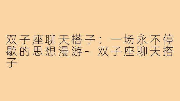 双子座聊天搭子：一场永不停歇的思想漫游-双子座聊天搭子