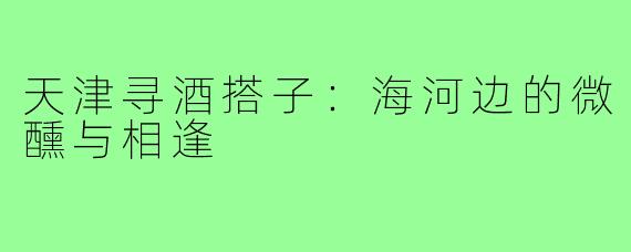 天津寻酒搭子：海河边的微醺与相逢