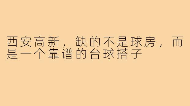 西安高新，缺的不是球房，而是一个靠谱的台球搭子