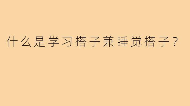 什么是学习搭子兼睡觉搭子？