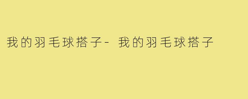我的羽毛球搭子-我的羽毛球搭子