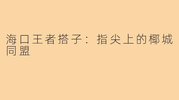 海口王者搭子：指尖上的椰城同盟