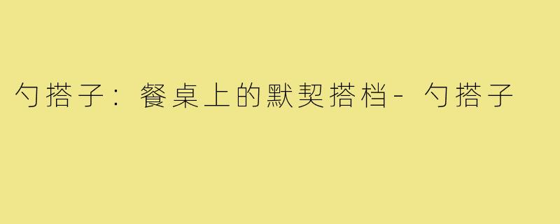 勺搭子：餐桌上的默契搭档-勺搭子