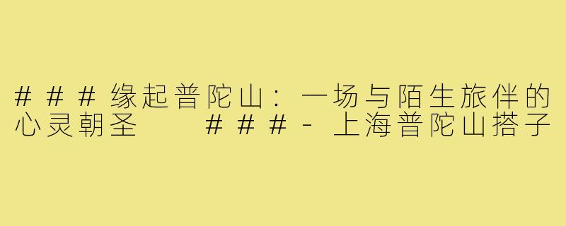 ###缘起普陀山：一场与陌生旅伴的心灵朝圣

###-上海普陀山搭子