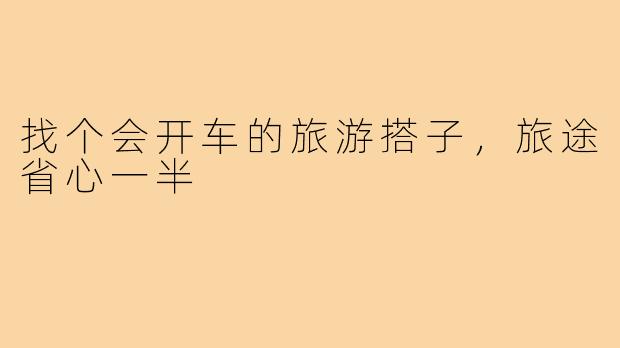 找个会开车的旅游搭子，旅途省心一半