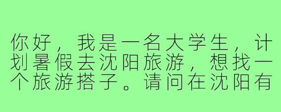 你好，我是一名大学生，计划暑假去沈阳旅游，想找一个旅游搭子。请问在沈阳有哪些适合大学生预算和兴趣的景点？以及如何能找到一个靠谱的旅游伙伴？