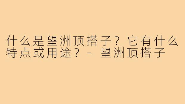 什么是望洲顶搭子？它有什么特点或用途？-望洲顶搭子
