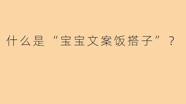 什么是“宝宝文案饭搭子”？