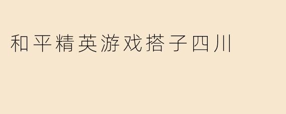 和平精英游戏搭子四川