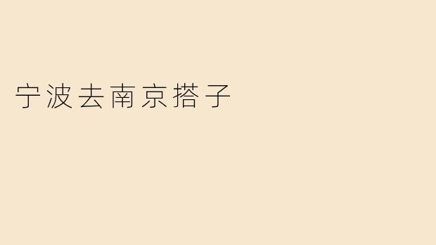宁波去南京搭子