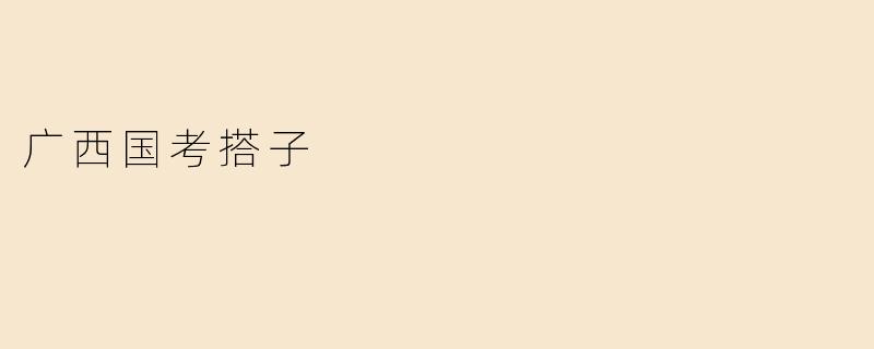 广西国考搭子