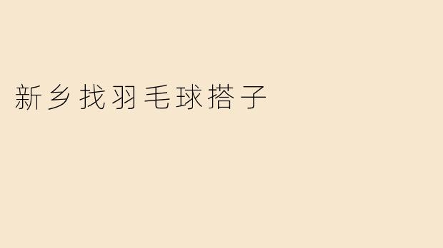 新乡找羽毛球搭子
