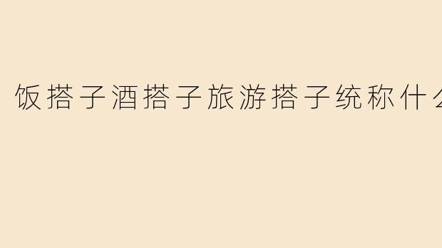 饭搭子酒搭子旅游搭子统称什么的