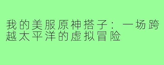 我的美服原神搭子：一场跨越太平洋的虚拟冒险