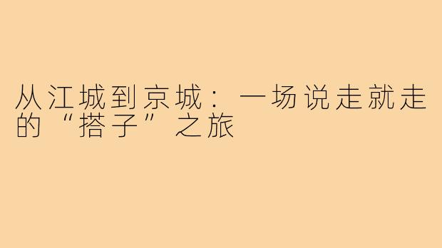 从江城到京城:一场说走就走的“搭子”之旅