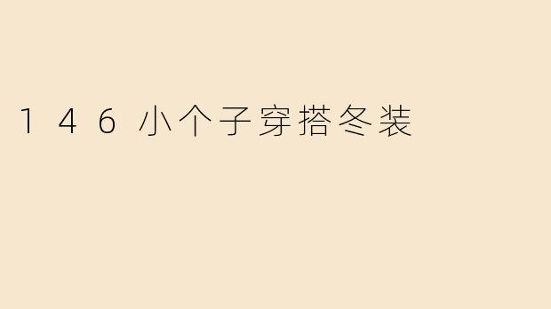 146小个子穿搭冬装