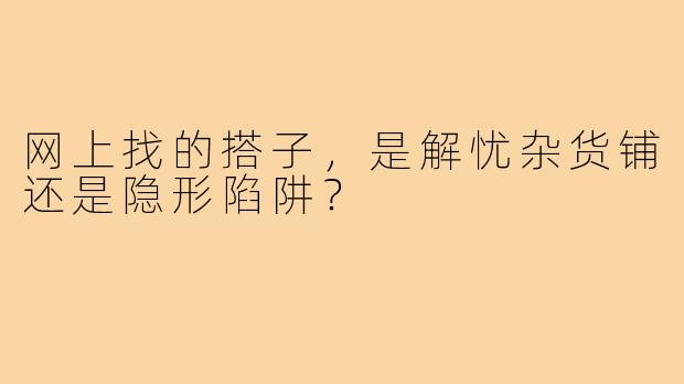 网上找的搭子,是解忧杂货铺还是隐形陷阱?