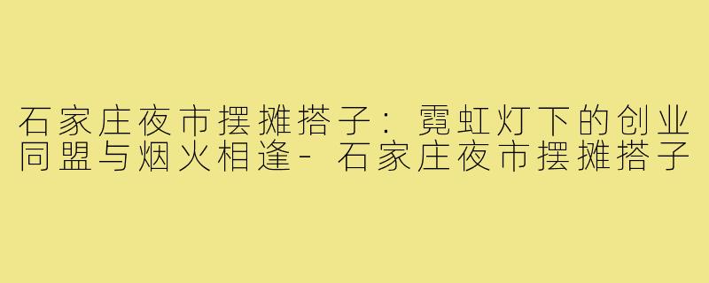 石家庄夜市摆摊搭子：霓虹灯下的创业同盟与烟火相逢-石家庄夜市摆摊搭子
