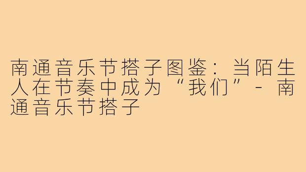 南通音乐节搭子图鉴：当陌生人在节奏中成为“我们”-南通音乐节搭子