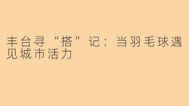 丰台寻“搭”记：当羽毛球遇见城市活力