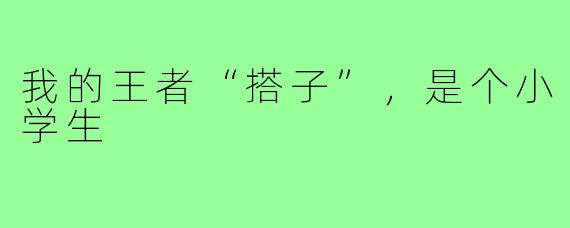 我的王者“搭子”，是个小学生