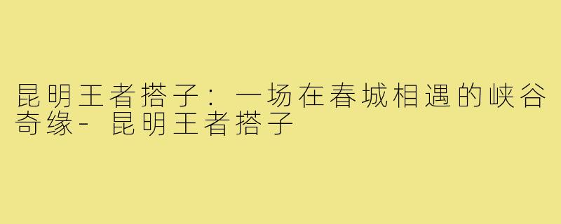 昆明王者搭子:一场在春城相遇的峡谷奇缘-昆明王者搭子