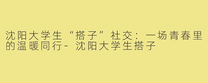 沈阳大学生“搭子”社交：一场青春里的温暖同行-沈阳大学生搭子