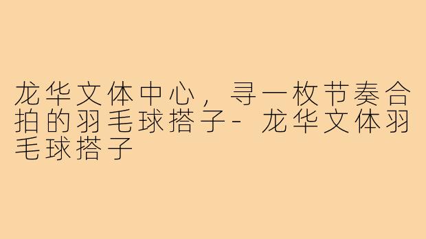 龙华文体中心，寻一枚节奏合拍的羽毛球搭子