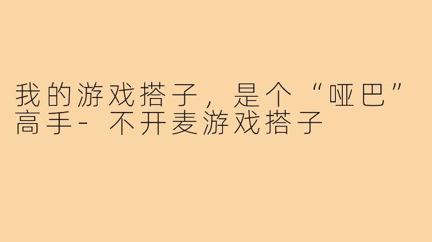 我的游戏搭子，是个“哑巴”高手-不开麦游戏搭子