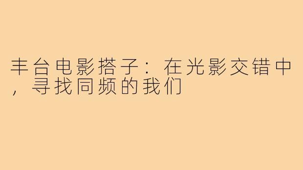 丰台电影搭子:在光影交错中,寻找同频的我们