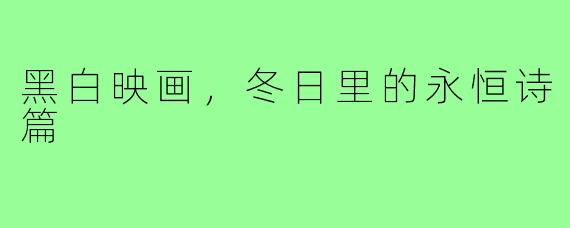 黑白映画，冬日里的永恒诗篇