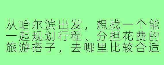 从哈尔滨出发，想找一个能一起规划行程、分担花费的旅游搭子，去哪里比较合适？需要注意什么？