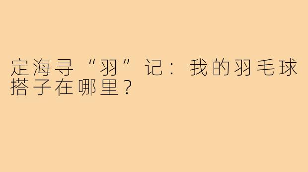 定海寻“羽”记：我的羽毛球搭子在哪里？