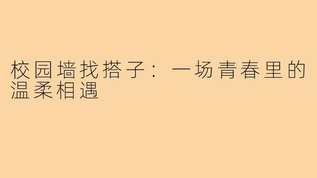 校园墙找搭子：一场青春里的温柔相遇