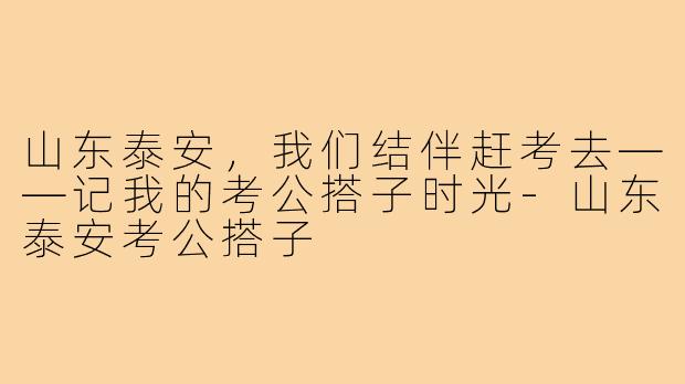山东泰安，我们结伴赶考去——记我的考公搭子时光-山东泰安考公搭子