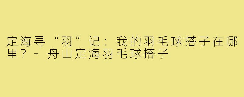 定海寻“羽”记：我的羽毛球搭子在哪里？-舟山定海羽毛球搭子