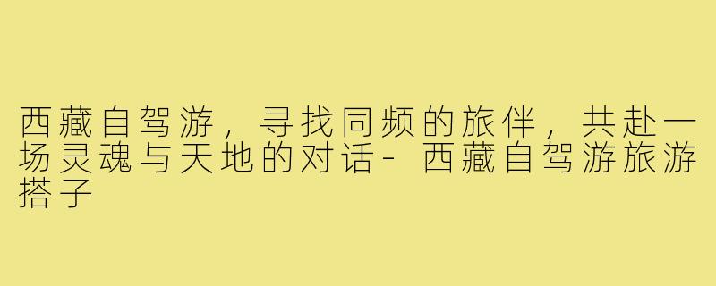 西藏自驾游，寻找同频的旅伴，共赴一场灵魂与天地的对话-西藏自驾游旅游搭子