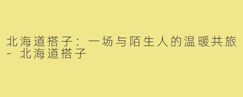 北海道搭子：一场与陌生人的温暖共旅-北海道搭子