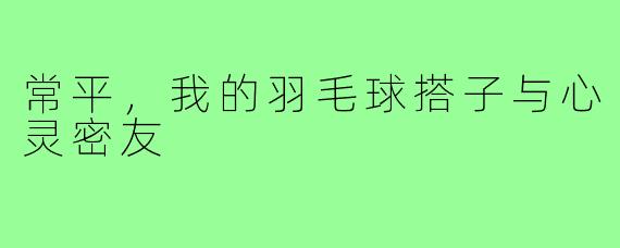 常平,我的羽毛球搭子与心灵密友