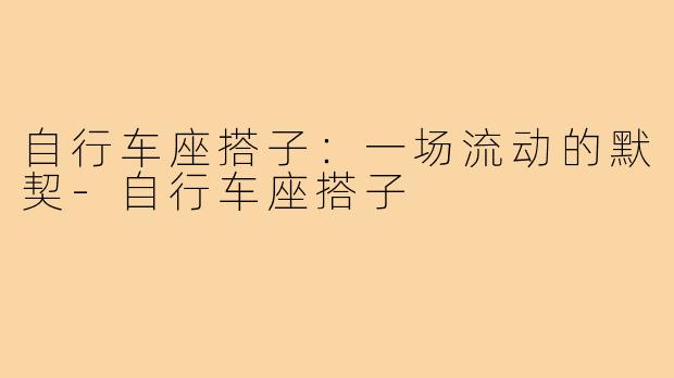 自行车座搭子：一场流动的默契-自行车座搭子