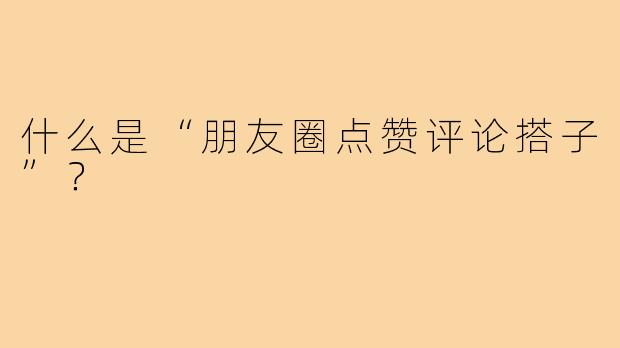 什么是“朋友圈点赞评论搭子”？