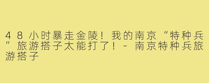 48小时暴走金陵！我的南京“特种兵”旅游搭子太能打了！-南京特种兵旅游搭子